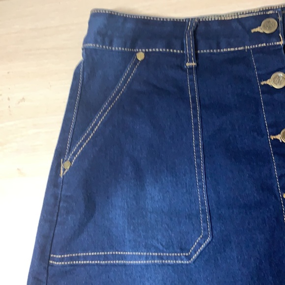 Boom Boom Jeans Dark Denim Button Fly Skirt - Picture 5 of 17